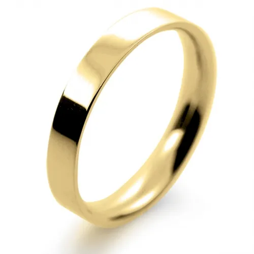 Flat Court Light -  3mm (FCSL3Y) Yellow Gold Wedding Ring